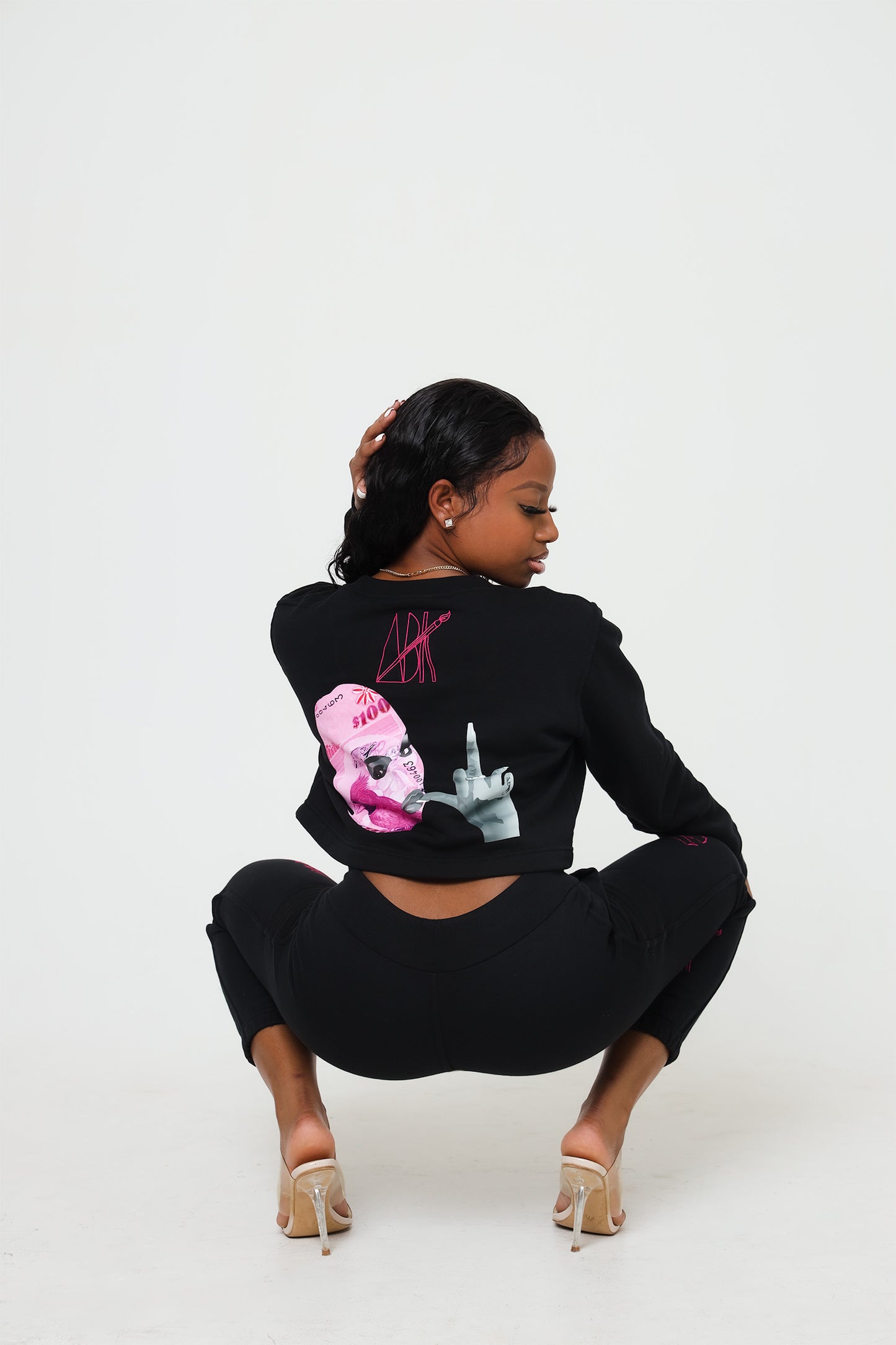 C.R.E.A.M cropped set (pink)